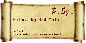 Polanszky Szénia névjegykártya